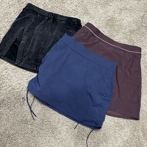 Set of Three Skirts in Black, Blue, and Purple